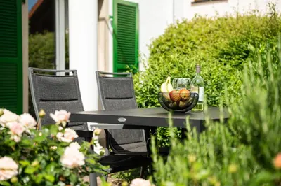 Ein Garten an der Unterkunft Ferienhaus im Weinberg Kallstadt