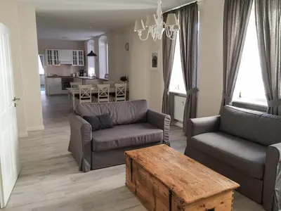 Ein Sitzbereich in der Unterkunft Bärengasse Apartments