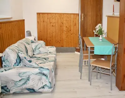 Ein Sitzbereich in der Unterkunft Apartment Ferienwohnung Landliebe