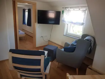 TV/Unterhaltungsangebot in der Unterkunft Ferienwohnungen Lamm Spiegelberg-Jux