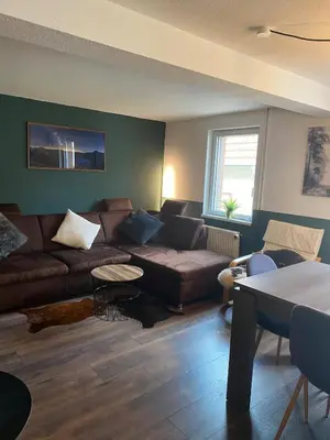 Ein Sitzbereich in der Unterkunft FERIENHAUS ZUM BULLERJAN - Coozy Haus mit Kamin