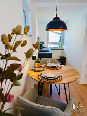 Ein Sitzbereich in der Unterkunft Tiny Home Lampertheim