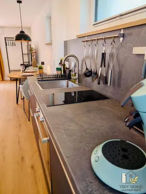 Küche/Küchenzeile in der Unterkunft Tiny Home Lampertheim