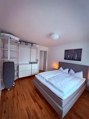 Ein Bett oder Betten in einem Zimmer der Unterkunft Rebenglück in Göcklingen