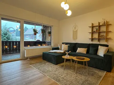 Ein Sitzbereich in der Unterkunft SchwarzwaldQuartier Dobel