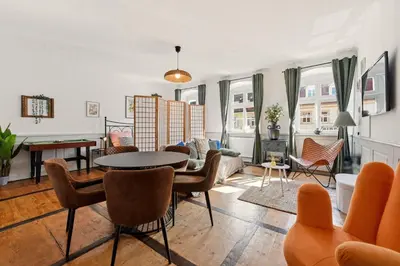 Ein Sitzbereich in der Unterkunft LubuNest l Altstadtwohnung am Blühenden Barock