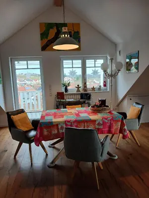 Ein Sitzbereich in der Unterkunft FeWoSchwedenhaus