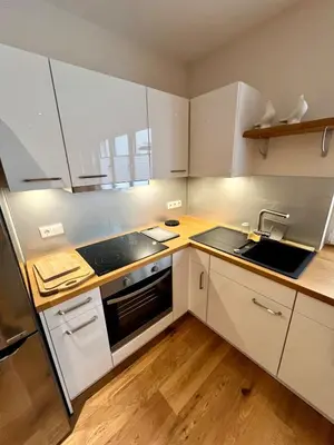 Küche/Küchenzeile in der Unterkunft Moderne gemütliche Wohnung - zentral und naturnah
