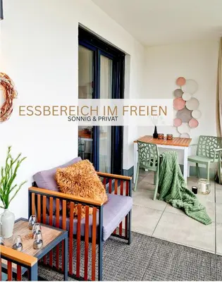 Ein Sitzbereich in der Unterkunft Balkon-Parken-Self-Check-in-Limes2Living-Niedernberg