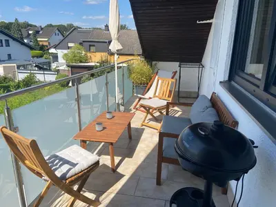 Ein Balkon oder eine Terrasse in der Unterkunft Wohlfühlzeit Weinheim