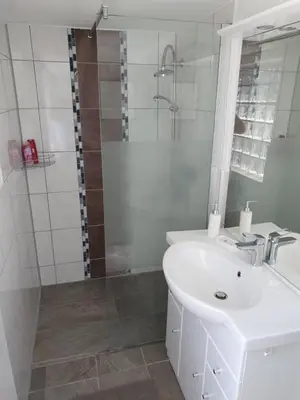 Ein Badezimmer in der Unterkunft Ferienwohnung Agava