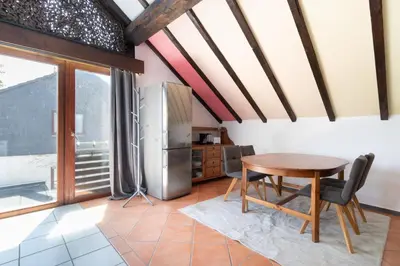 Ein Balkon oder eine Terrasse in der Unterkunft Wohnung für 4 Personen mit 2 Schlafzimmer, Wohnzimmer, Küche
