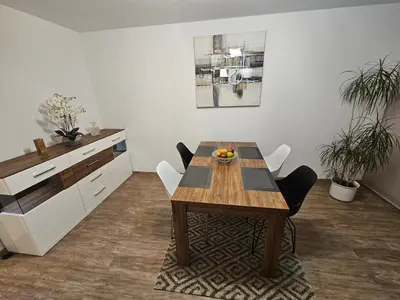 Ein Sitzbereich in der Unterkunft Hardy's Apartment Stuttgart