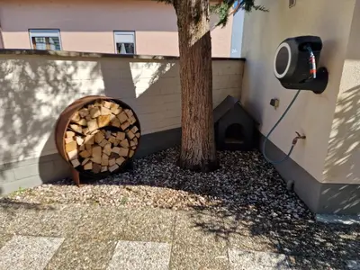 Grundriss der Unterkunft Ferienhaus Anna mit Kamin, Terrasse, Hof & Garage