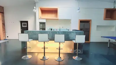 Küche/Küchenzeile in der Unterkunft Stylisches City Loft mit Terrasse, zentral & eventgeeignet