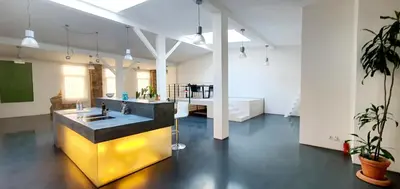 Ein Sitzbereich in der Unterkunft Stylisches City Loft mit Terrasse, zentral & eventgeeignet