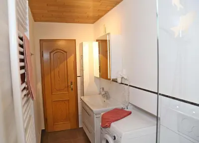 Ein Badezimmer in der Unterkunft Panoramablick