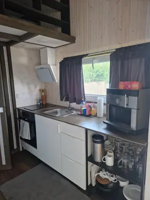 Küche/Küchenzeile in der Unterkunft Tiny House Urlaub Übernachtung