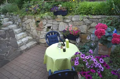 Ein Garten an der Unterkunft Ferienwohnung in den Weinreben