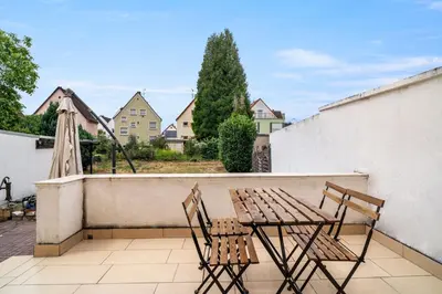 Ein Balkon oder eine Terrasse in der Unterkunft RU01 Wohnung mit Terrasse!