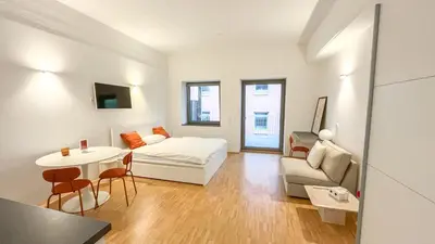 Ein Bett oder Betten in einem Zimmer der Unterkunft Stylisches Business Apartment nähe Bildungscampus Heilbronn