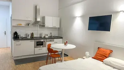 Küche/Küchenzeile in der Unterkunft Stylisches Business Apartment nähe Bildungscampus Heilbronn