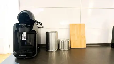 Kaffee-/Teezubehör in der Unterkunft Stylisches Business Apartment nähe Bildungscampus Heilbronn