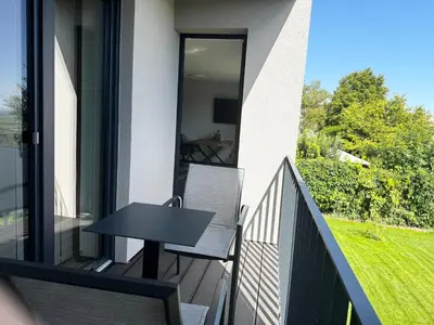 Ein Balkon oder eine Terrasse in der Unterkunft FREIRAUM Apartments Neuleiningen