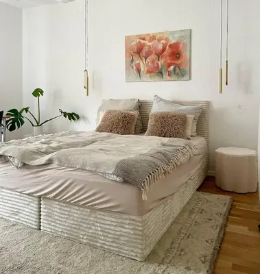 Ein Bett oder Betten in einem Zimmer der Unterkunft Exklusiv LIVING Gemütlich & Central In Hochheim inkl, Parking