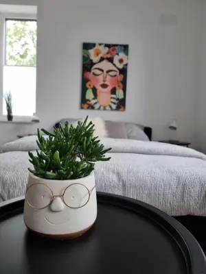 Ein Bett oder Betten in einem Zimmer der Unterkunft 1-Zimmer-Loft Casa Frida
