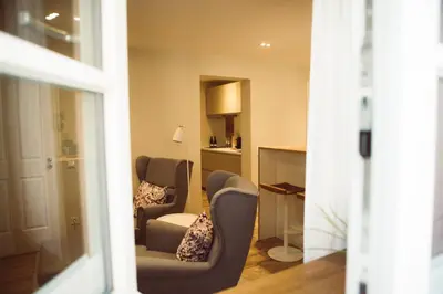 Ein Sitzbereich in der Unterkunft Landers Ferienwohnung
