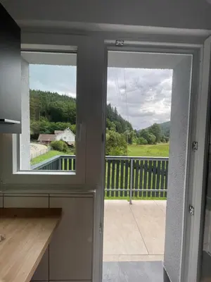 Ein Balkon oder eine Terrasse in der Unterkunft Ferienwohnung Albstern