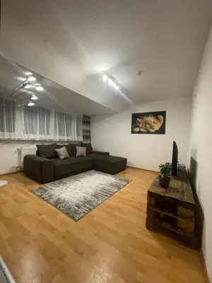 Ein Sitzbereich in der Unterkunft Ferienwohnung Albstern