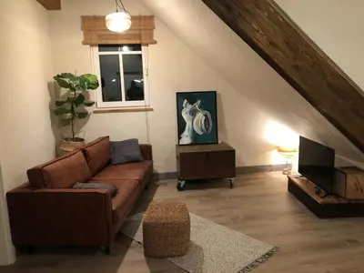 Ein Sitzbereich in der Unterkunft Wunderschönes Apartment im Eckhaus3