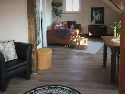 Ein Sitzbereich in der Unterkunft Wunderschönes Apartment im Eckhaus3