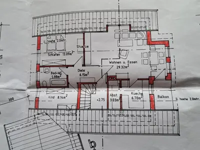 Grundriss der Unterkunft Ferienwohnung Hennrich