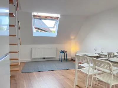 Ein Sitzbereich in der Unterkunft Modern and Cozy Apartment in Ludwigsburg