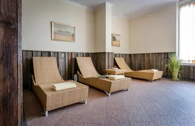 Ein Sitzbereich in der Unterkunft Landhotel Heimathenhof