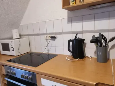 Küche/Küchenzeile in der Unterkunft Monteurwohnung Erdgeschoss Birkenfeld - Karlsruhe 25min