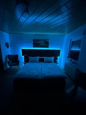 Ein Bett oder Betten in einem Zimmer der Unterkunft Ferienwohnung Südwestpfälzer Ruheoase