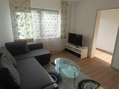 Ein Sitzbereich in der Unterkunft Wohnung auf dem Bezenberg