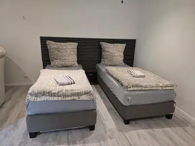 Ein Bett oder Betten in einem Zimmer der Unterkunft 1-Zimmer Woh Souterrainwohnung