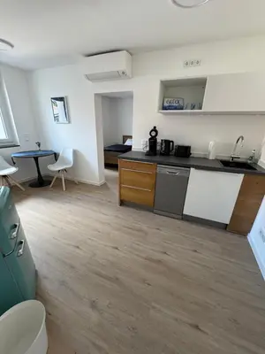 Küche/Küchenzeile in der Unterkunft Ferienwohnung Wasser - Bude