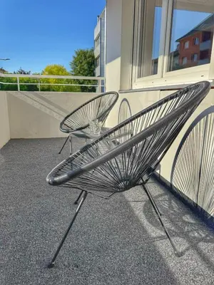 Ein Balkon oder eine Terrasse in der Unterkunft 2 Zimmer Apartment mit Sauna