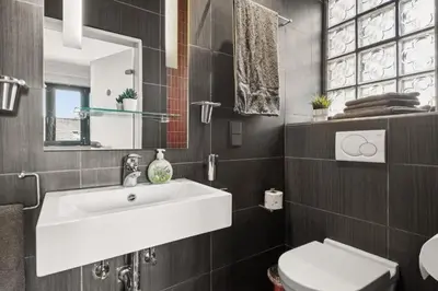Ein Badezimmer in der Unterkunft Moderne Monteursunterkunft