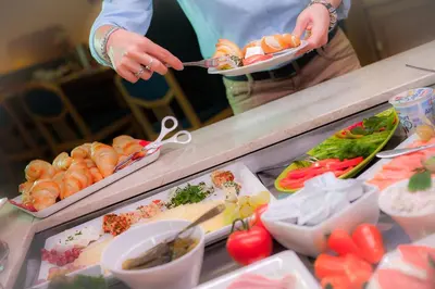 Essen im Hotel oder in der Nähe