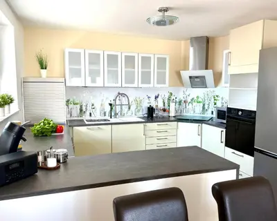 Küche/Küchenzeile in der Unterkunft Ihre Pfalz-Auszeit, neu mit Stil, Balkon und Traumgarten