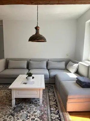 Ein Sitzbereich in der Unterkunft Ferienwohnung im Denkmal