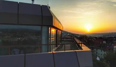 Blick auf den Sonnenuntergang/Sonnenaufgang von der Ferienwohnung aus oder aus der Nähe
