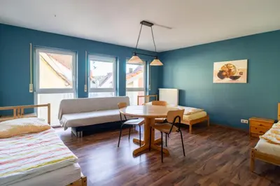 Ein Bett oder Betten in einem Zimmer der Unterkunft 2-Zimmer Wohnung im Zentrum von Buchen